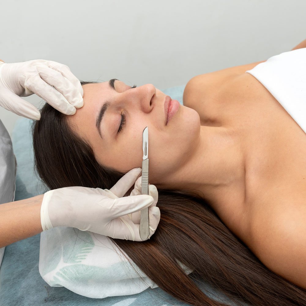Dermaplaning treatment at Dagna Joanna Permanent Makeup and Beauty in York, UK.
